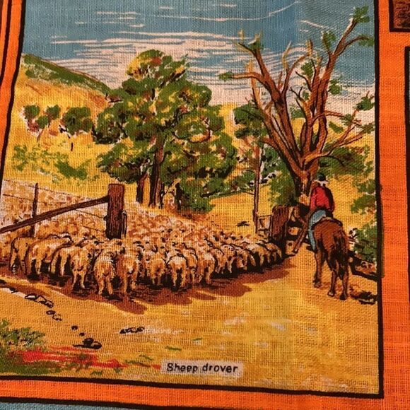 Vintage Australian outback Linen tea towel - Picture 8 of 12
